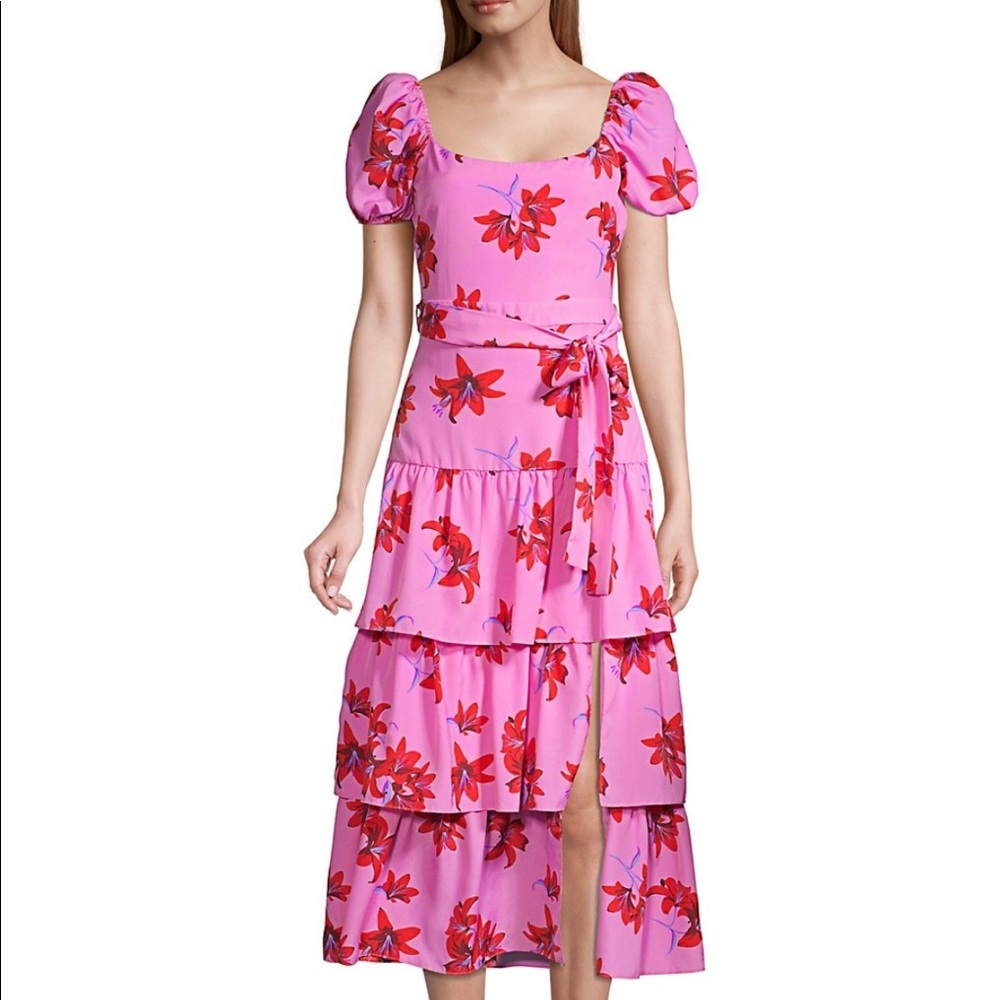 Likely Lottie Puff-Sleeve Floral Midi Dress
